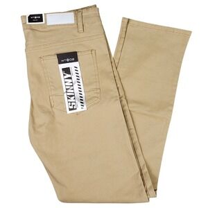 WT02 Skinny Fit Khaki Chinos Pants Mens 36x32 Casual‎ Stretch Office Streetwear